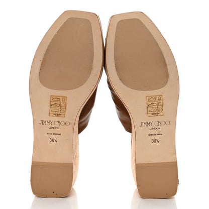 Jimmy Choo Nappa Cork June 90 Platform Wedge Slide Sandals 36.5 Cuoio 5 of 8