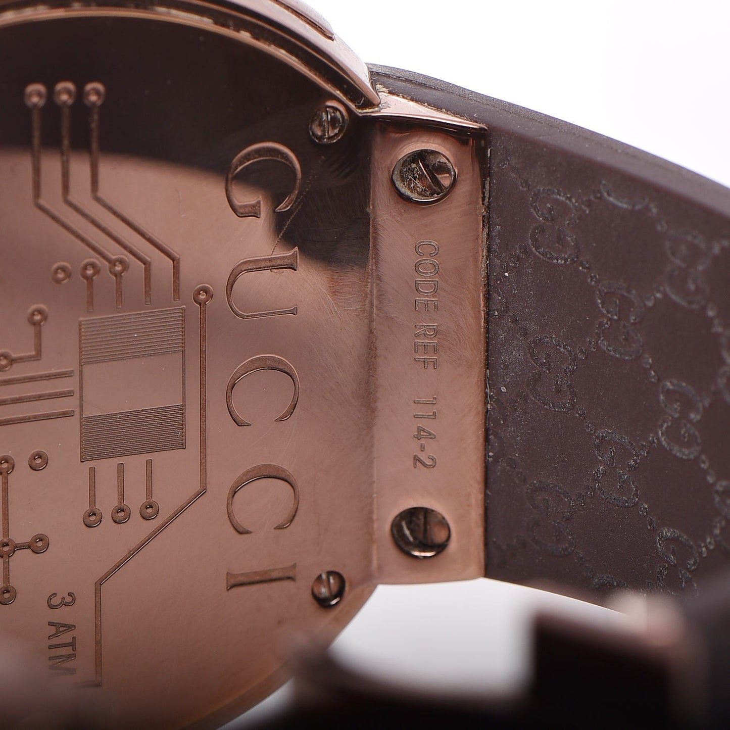 Stainless Steel Rubber 45mm Digital I-Gucci Watch Brown