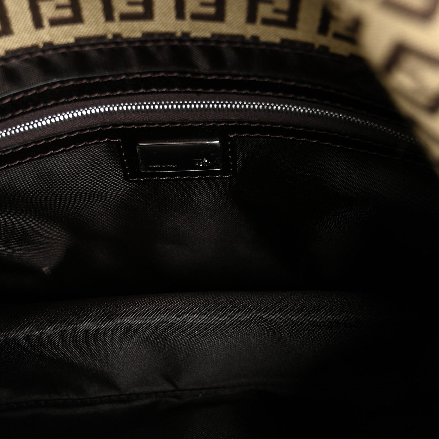 Fendi Zucchino Vitello Mama Baguette Testa di Moro Beige 5 of 9