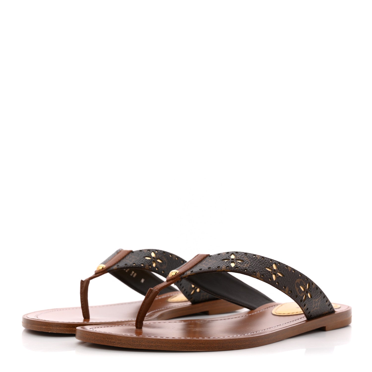 Louis Vuitton Monogram Sunny Flat Thong Sandals 38 Brown 4 of 12