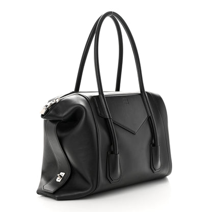 Givenchy Smooth Calfskin Medium Antigona Lock Duffle Bag Black 3 of 11
