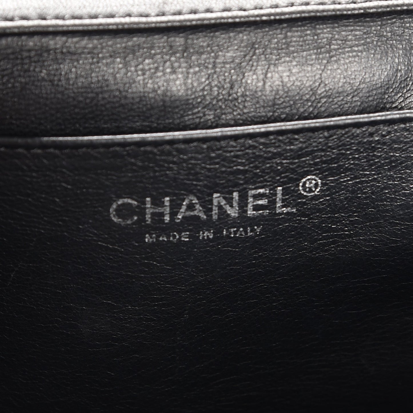 Patent Quilted Clutch with Chain Flap Black