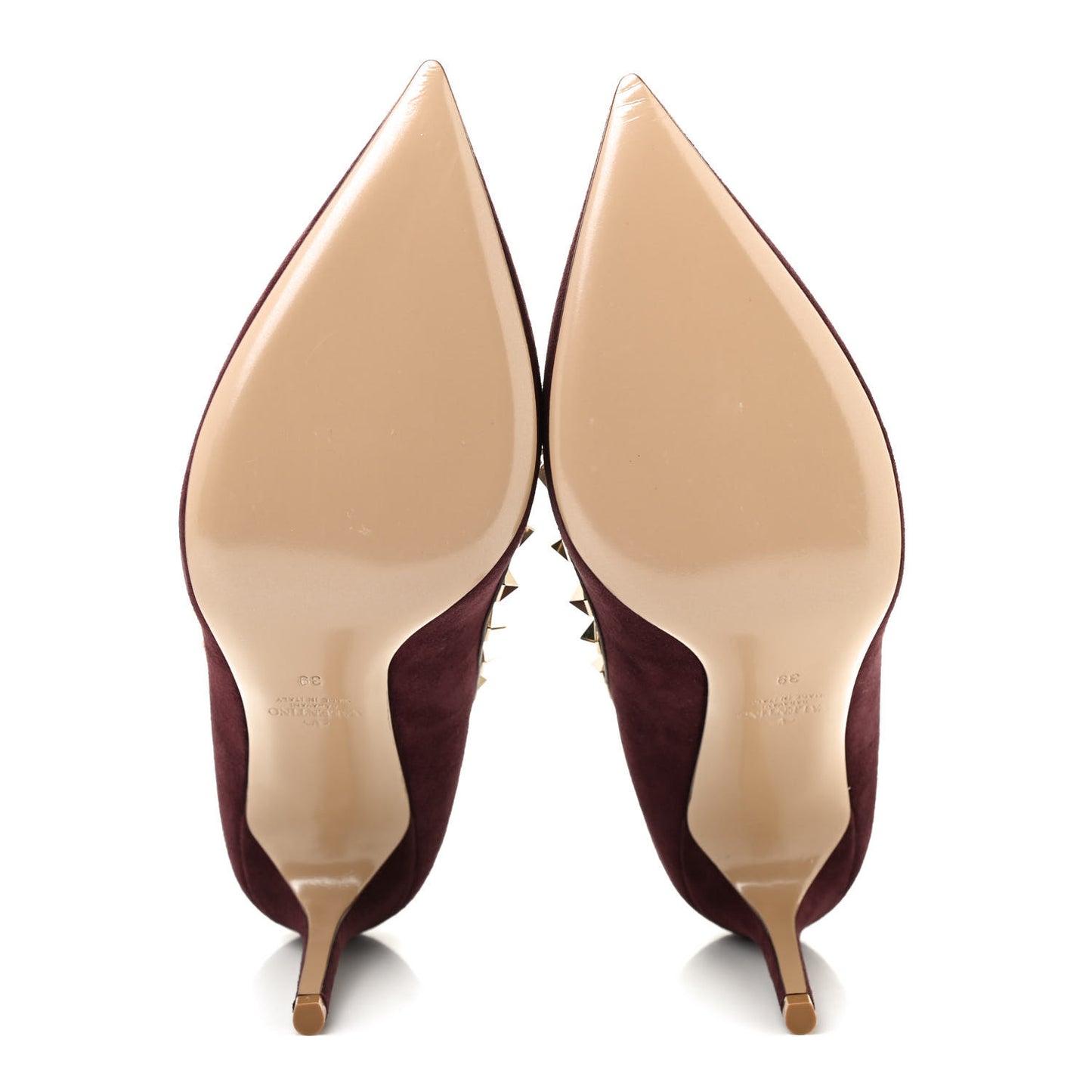 Suede Rockstud 85mm Pumps 39 Camelia