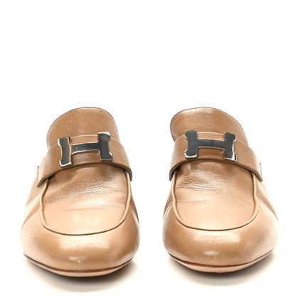 Hermes Goatskin Paradis Mules 38 Taupe 2 of 8