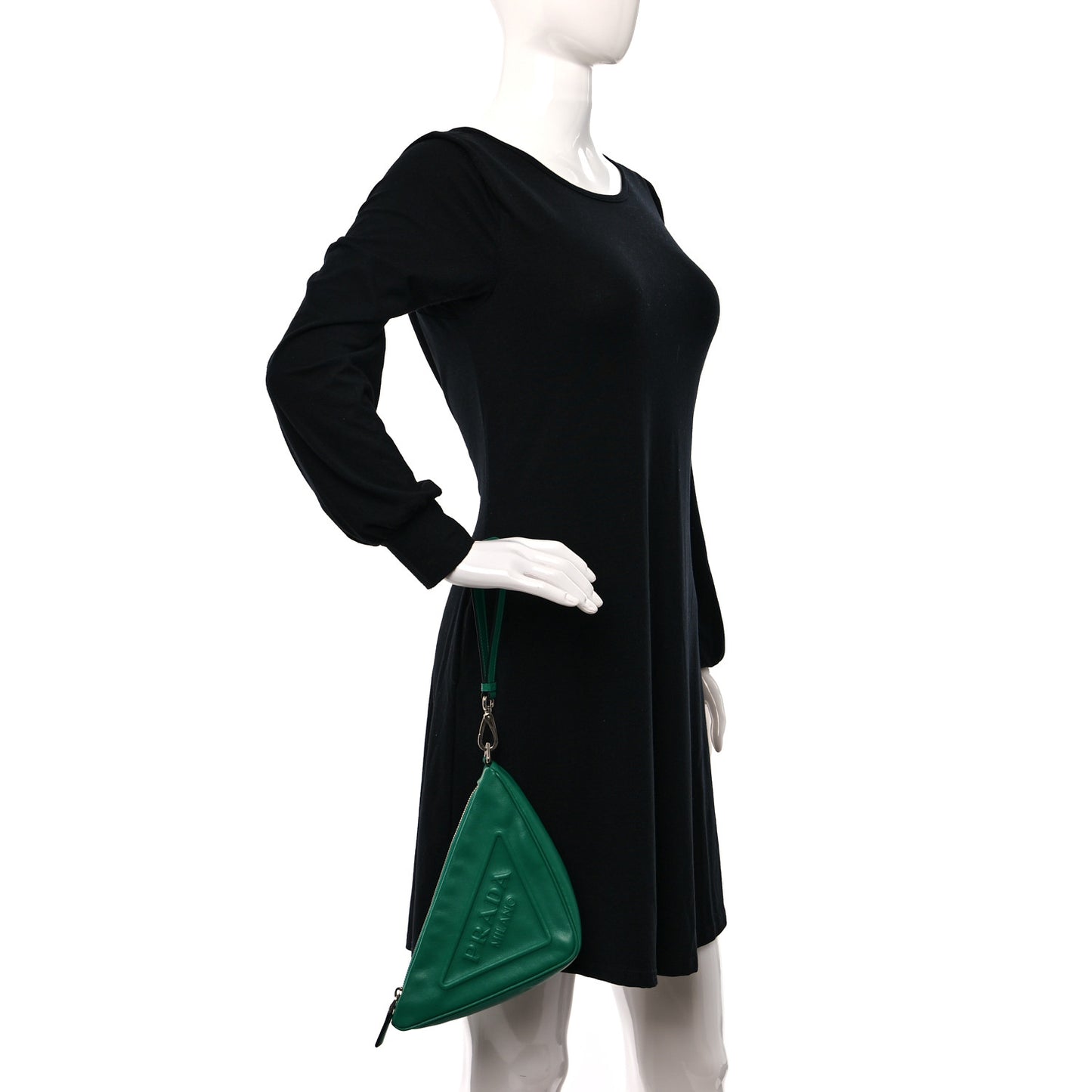 Grace Lux Triangle Logo Embossed Triangle Wristlet Pouch Mango