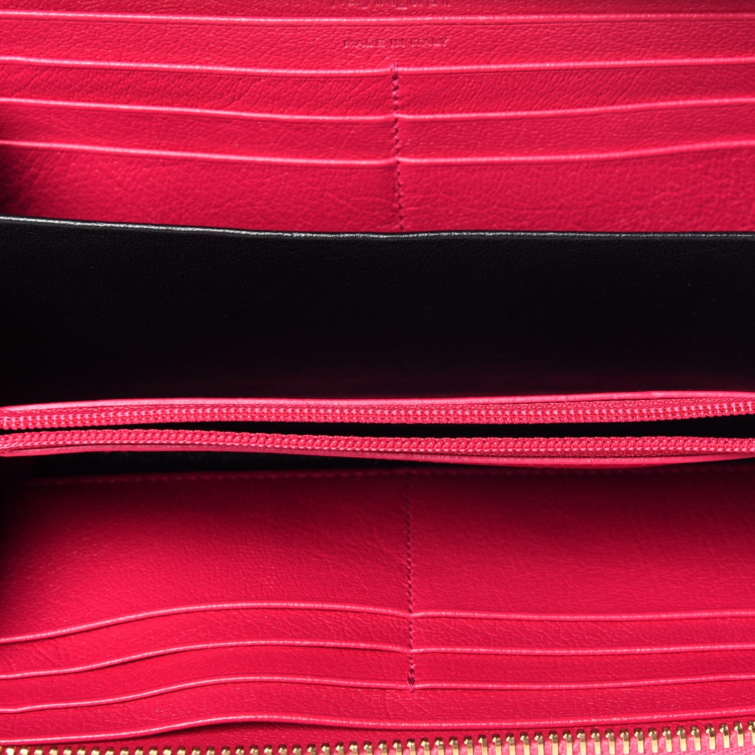 Saint Laurent Chevre Belle De Jour Zip Around Wallet Fuchsia 5 of 9
