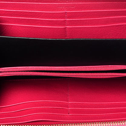 Saint Laurent Chevre Belle De Jour Zip Around Wallet Fuchsia 5 of 9