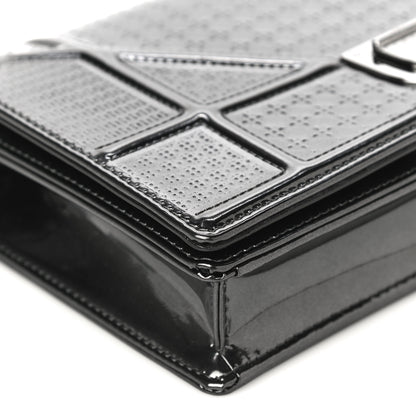 Christian Dior Metallic Patent Micro-Cannage Diorama Wallet on Chain Pouch Onyx Black 9 of 13