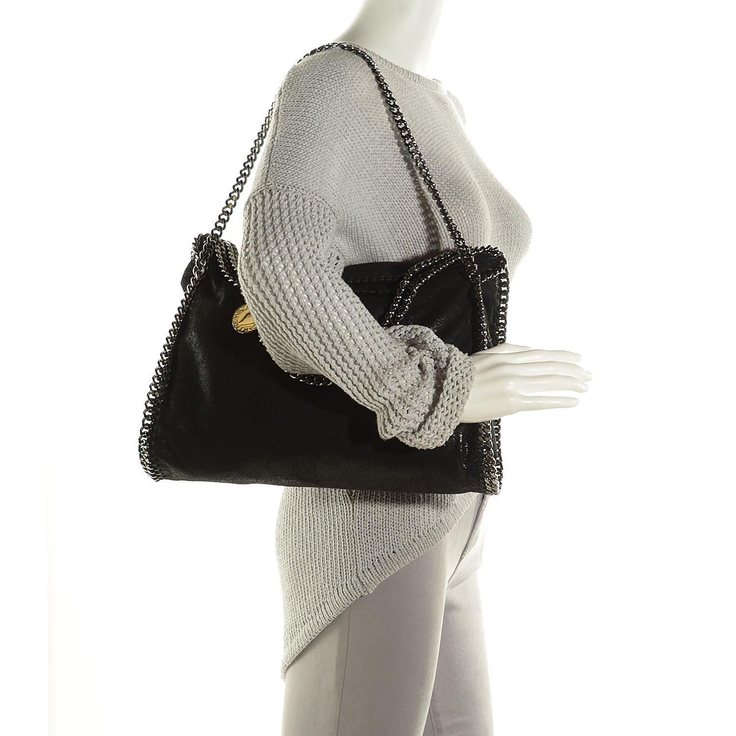 Stella McCartney Shaggy Deer Falabella Fold Over Tote Black 2 of 9