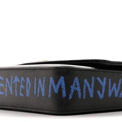 Balenciaga Grained Calfskin Graffiti BB Chain Wallet Black Bleu Violet 11 of 13