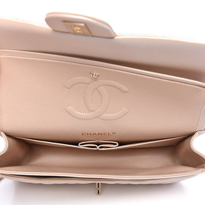 Chanel Iridescent Calfskin Quilted Medium Double Flap Beige 5 of 10