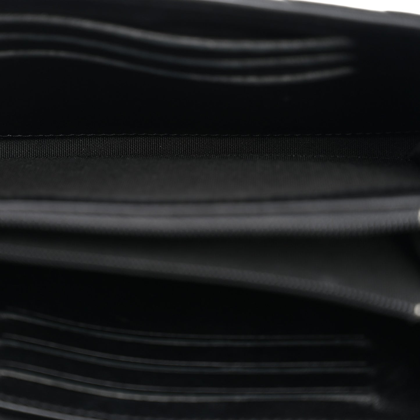 Lambskin Chevron Quilted Studded Wallet On Chain WOC Black