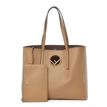 Fendi Vitello Vienna Enamel F is Fendi Shopping Tote Miele Scuro Taupe 1 of 17