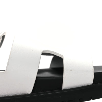 Hermes Calfskin Womens Chypre Sandals 36.5 White 11 of 13