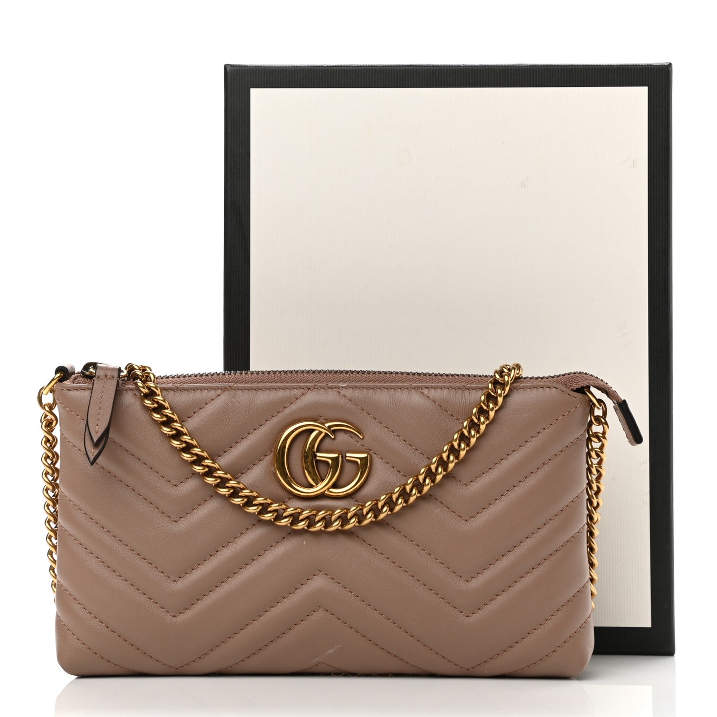 Calfskin Matelasse Mini GG Marmont Chain Bag Porcelain Rose