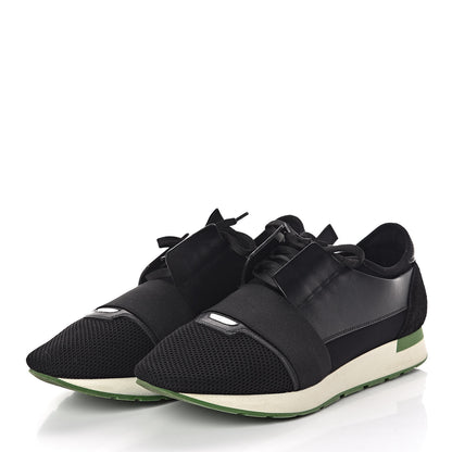 Balenciaga Mesh Calfskin Neoprene Suede Mens Race Runner Sneakers 44 Black 3 of 8