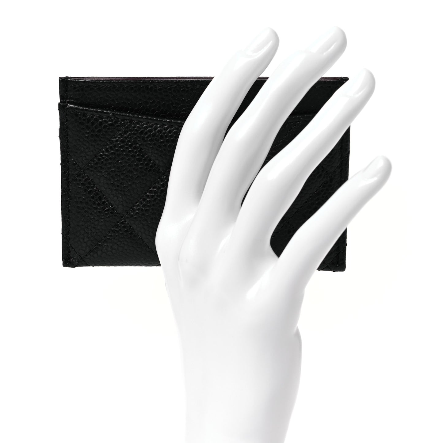 Caviar Quilted Card Holder Black