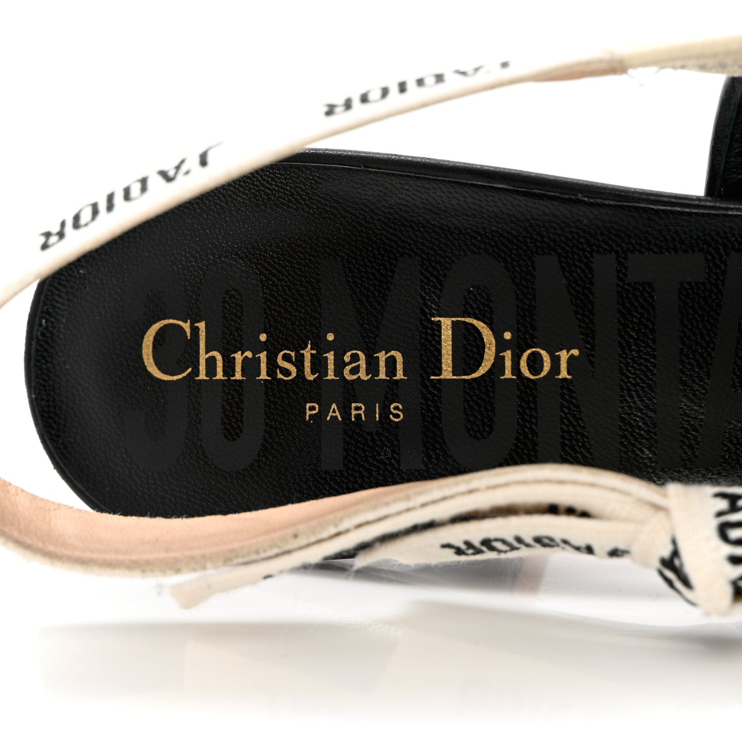 Wool Ribbon Houndstooth J'Adior Slingback 65mm Pumps 40 Black White