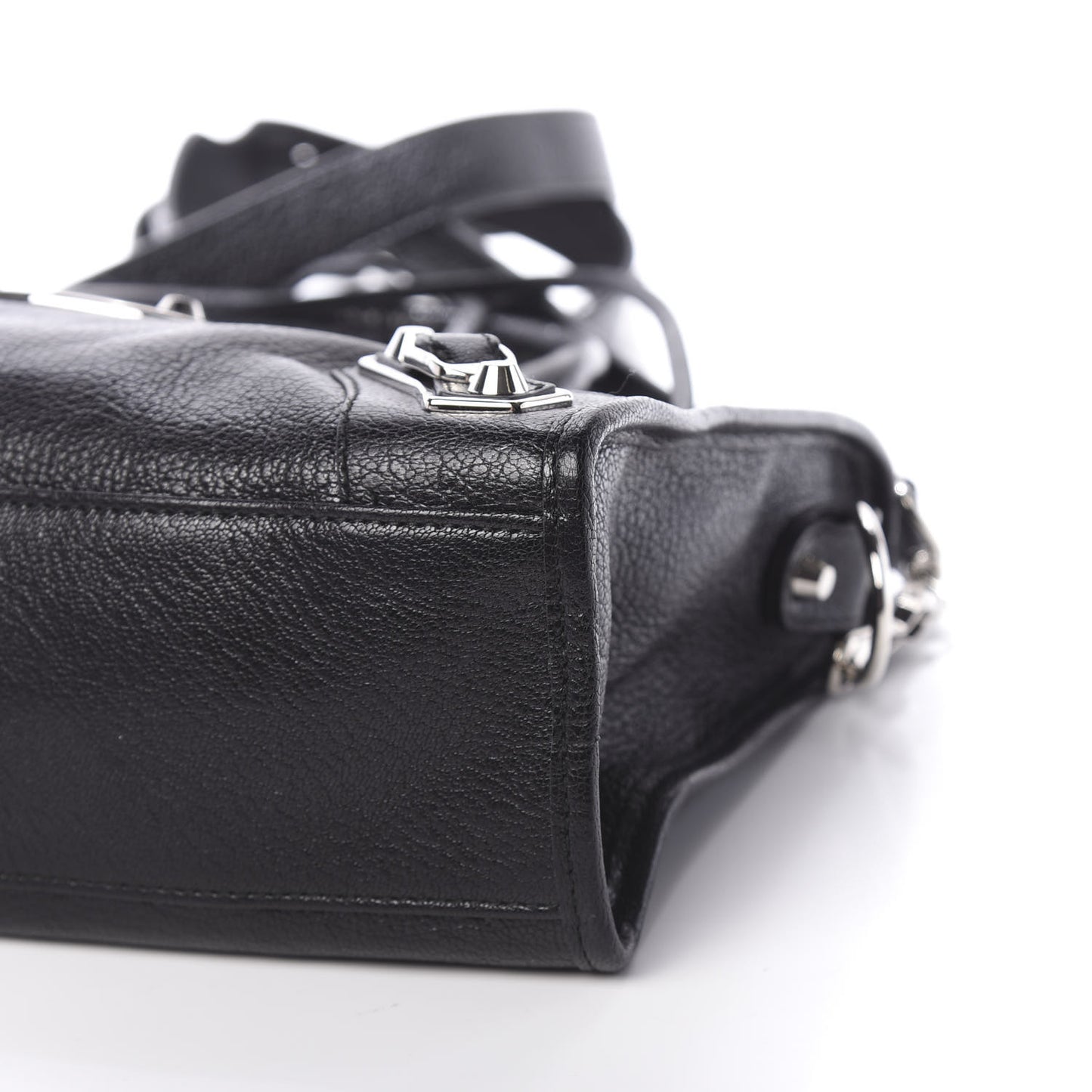 Chevre Silver Metallic Edge Hardware S City Black