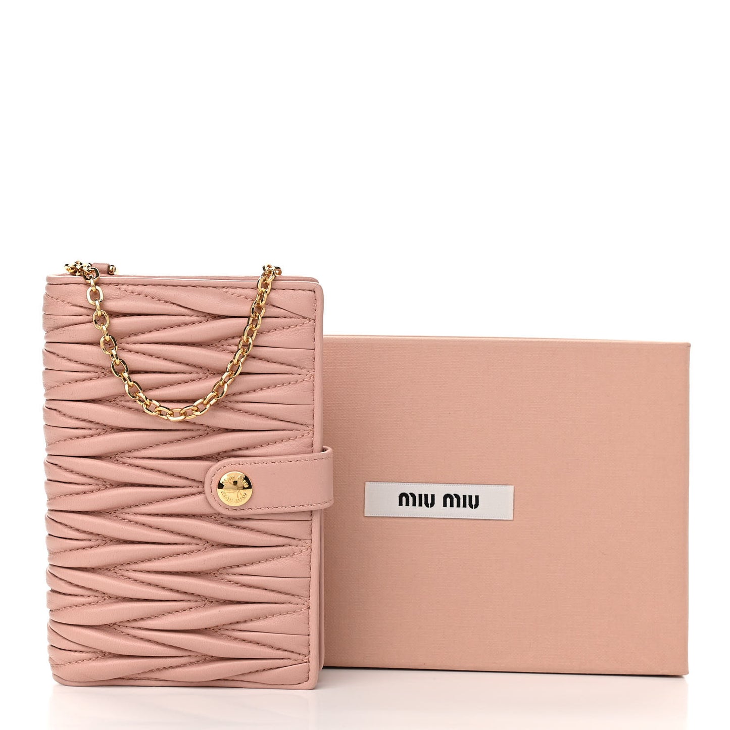 Nappa Matelasse Chain Card Holder Orchidea