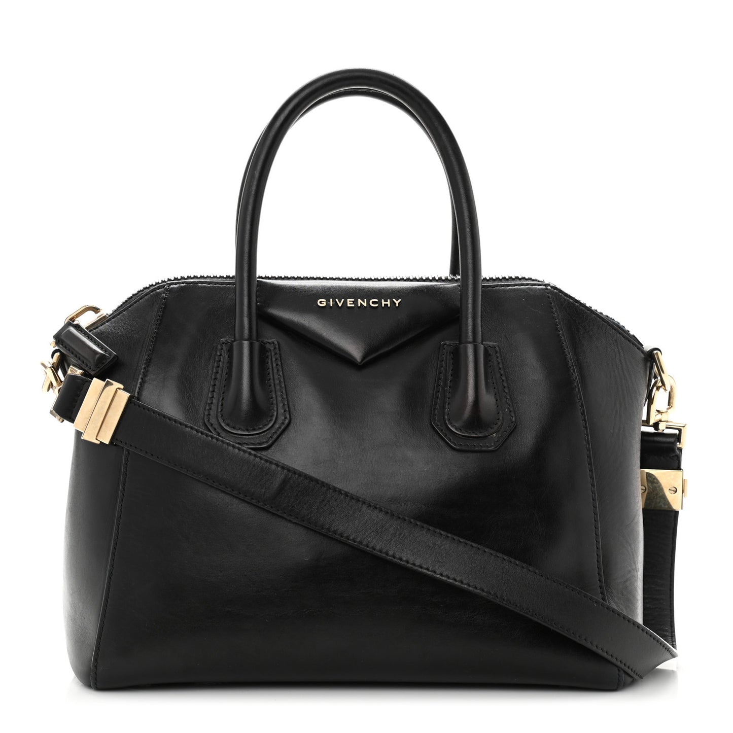 Shiny Lord Calfskin Medium Antigona Black