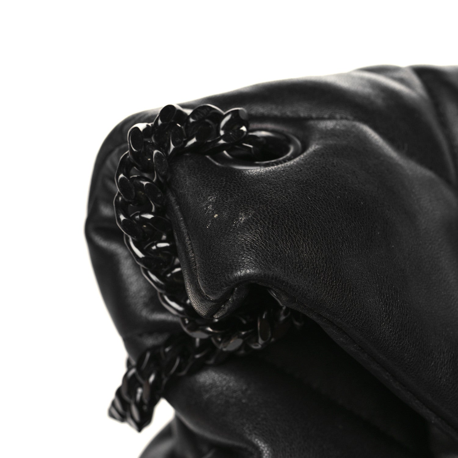 Saint Laurent Lambskin Quilted Monogram Monochrome Small Loulou Puffer Chain Satchel Black 10 of 10
