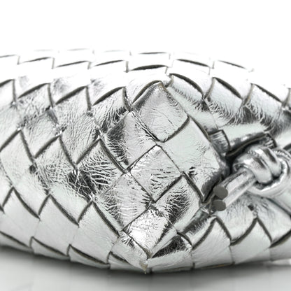 Bottega Veneta Metallic Nappa Intrecciato Mini Looping Crossbody Silver 17 of 19