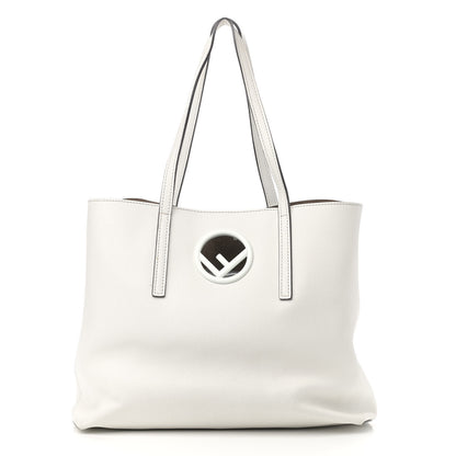 Fendi Vitello Vienna Enamel F is Fendi Shopping Tote White Taupe 3 of 15