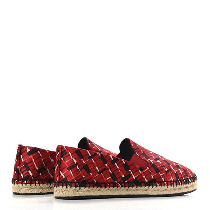 Bottega Veneta Satin Micro Square Grid Espadrille 36 Red Multicolor 4 of 7