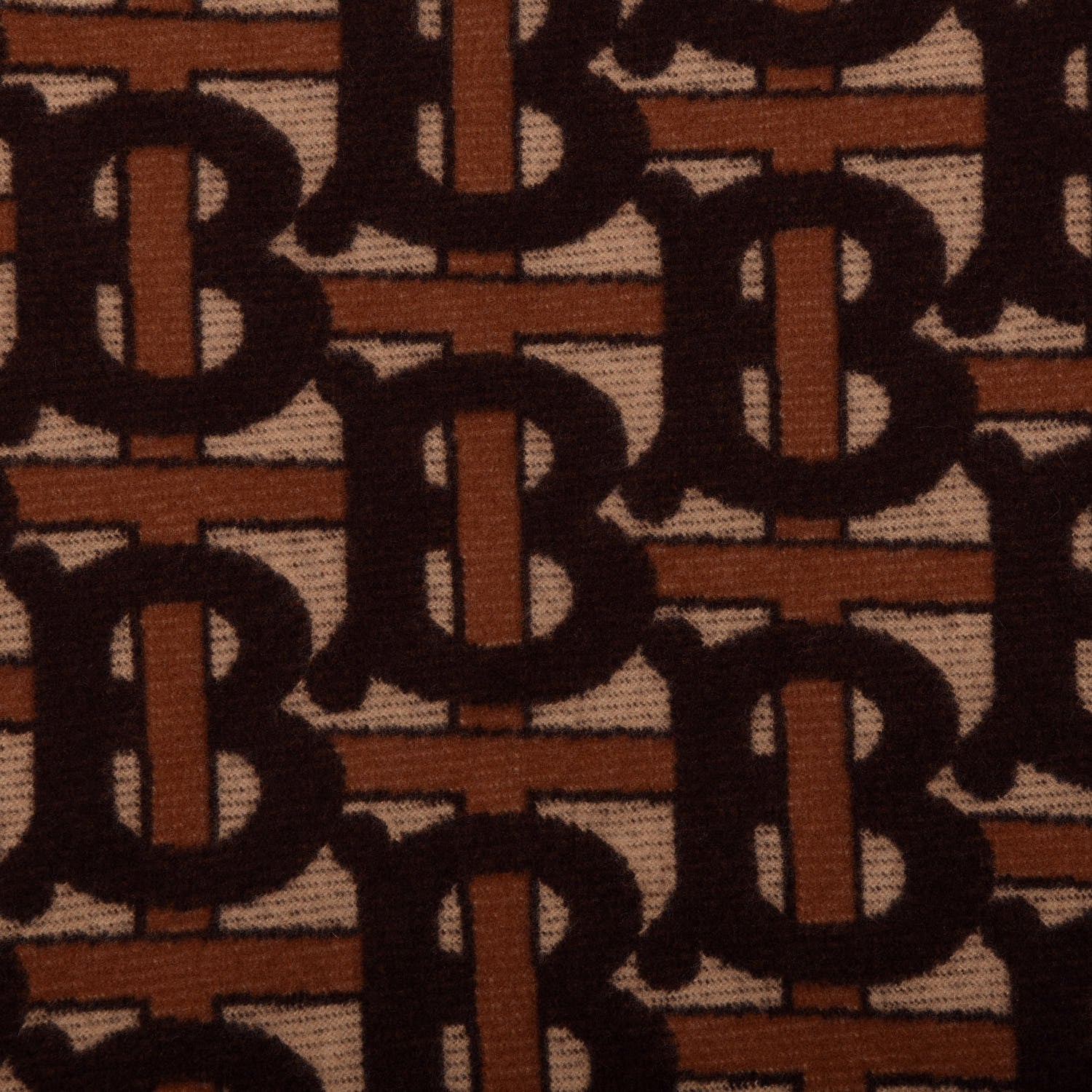 Burberry Merino Wool Cashmere Monogram Cape Scarf Scarf Dark Mocha 2 of 3