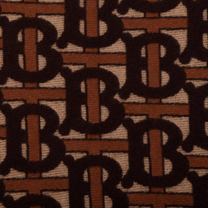 Burberry Merino Wool Cashmere Monogram Cape Scarf Scarf Dark Mocha 2 of 3
