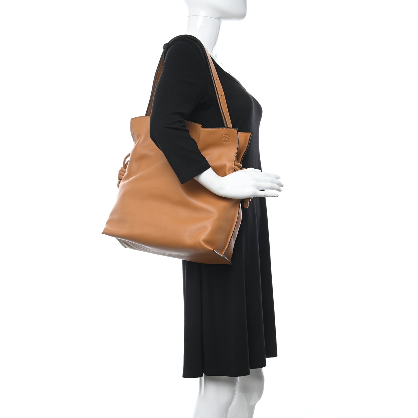 Calfskin Large Flamenco Knot Bag Warm Desert