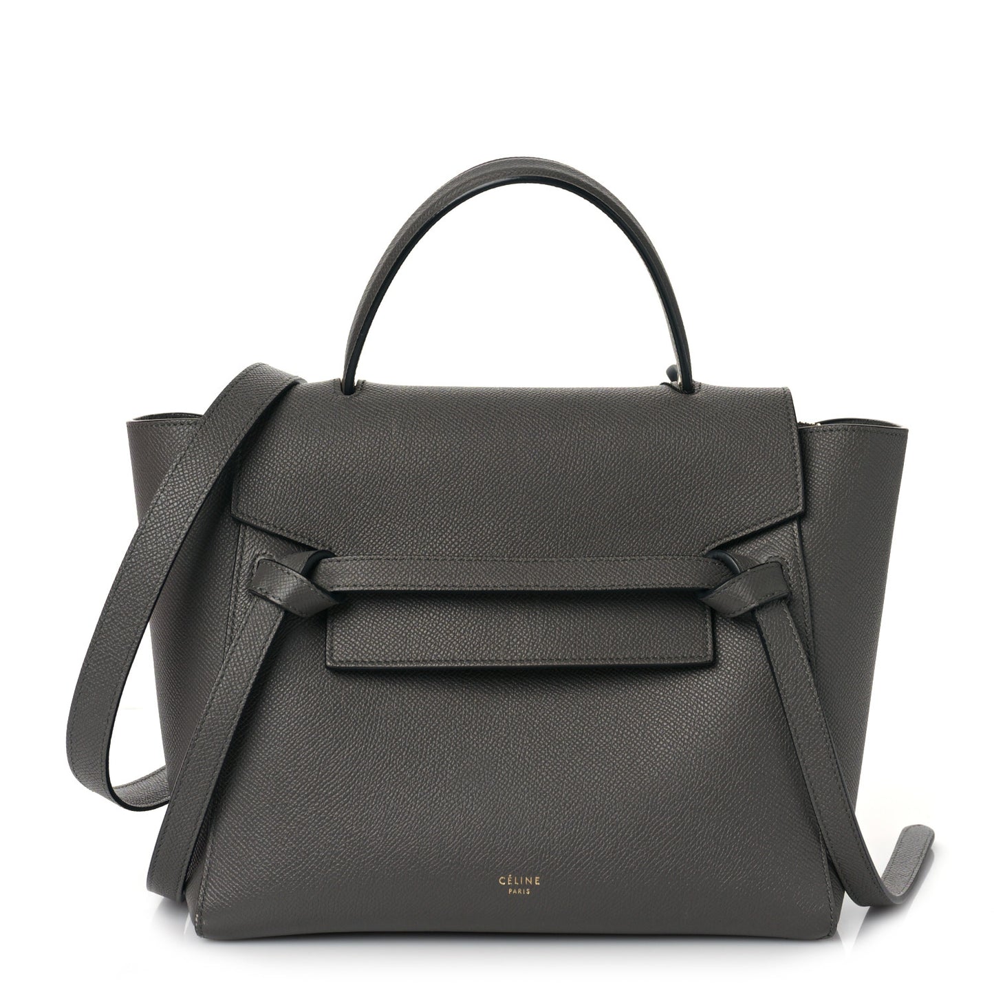 Baby Grained Calfskin Micro Belt Bag Grey