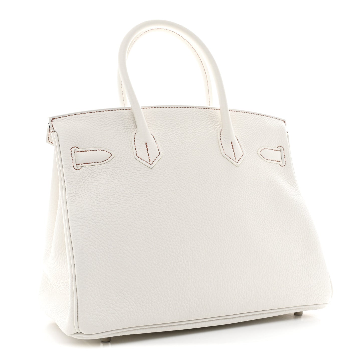 Taurillon Clemence Horseshoe Birkin 30 White Black