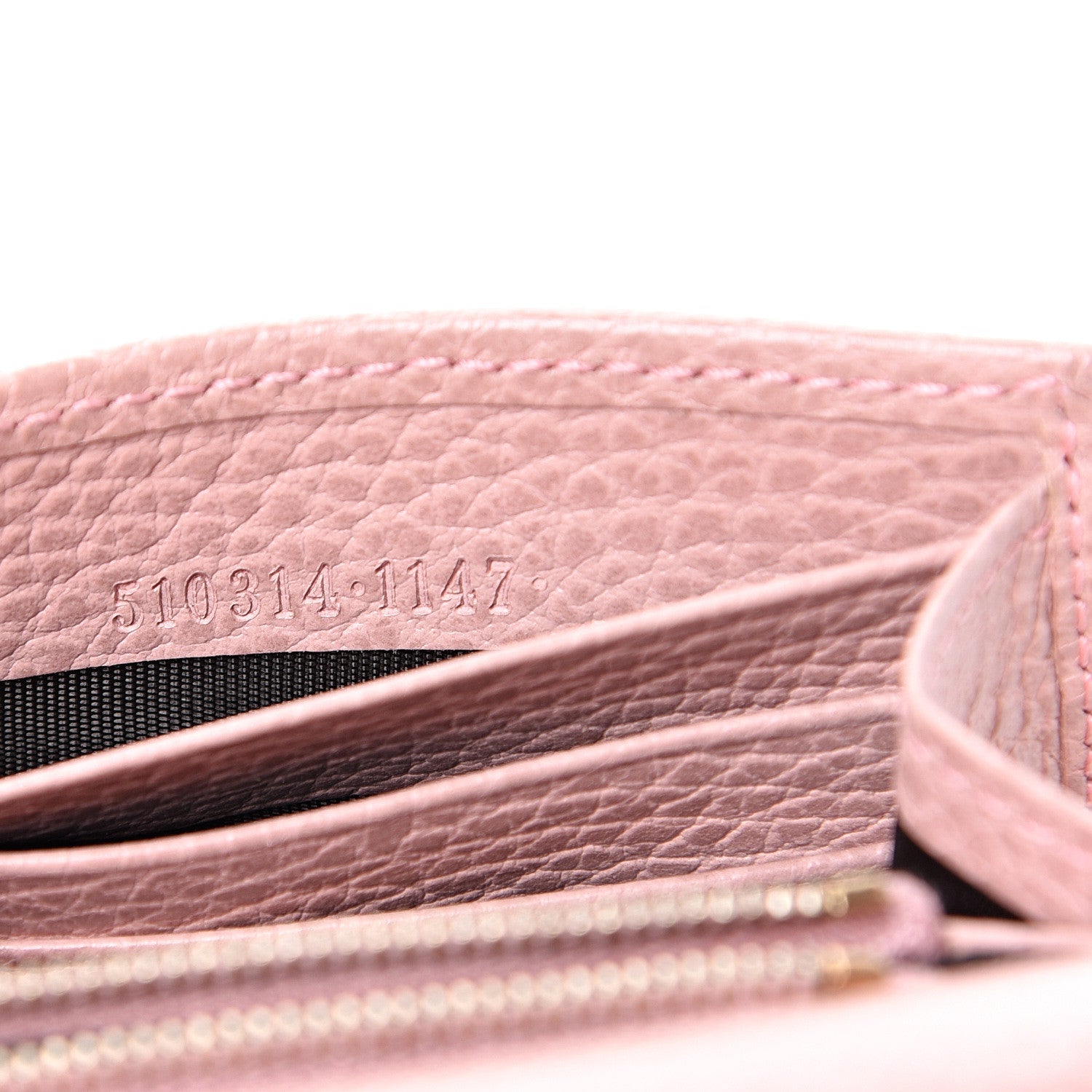 Gucci Dollar Calfskin Interlocking G Chain Wallet Soft Pink 6 of 13