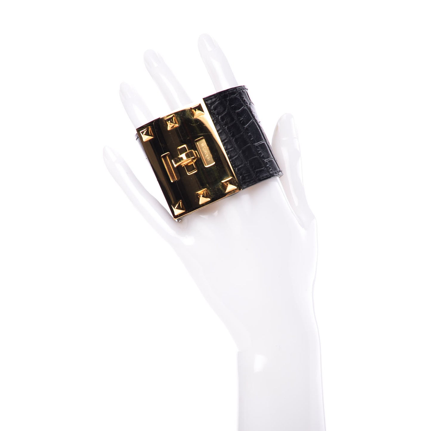 Matte Alligator Kelly Dog Extreme Bracelet S Black