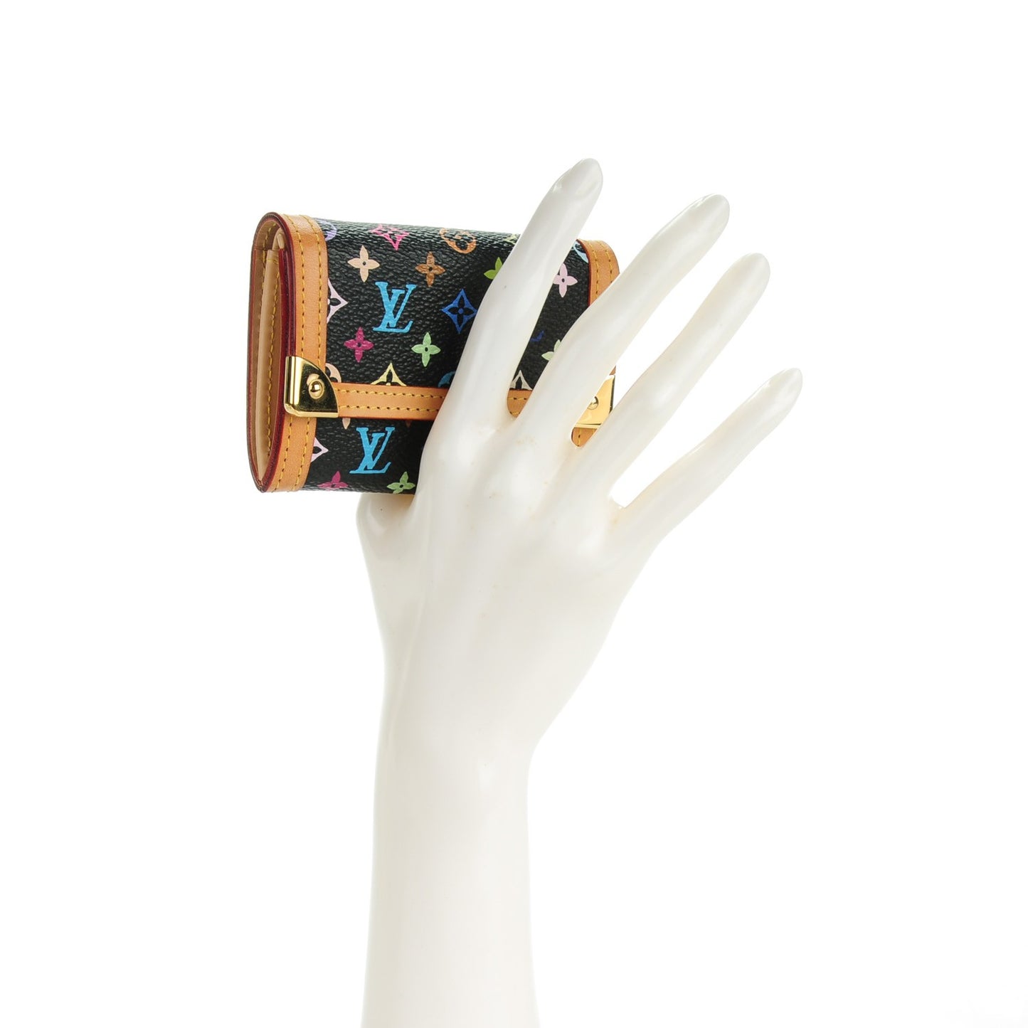 Monogram Multicolor Porte-Monnaie Plat Coin Purse Black