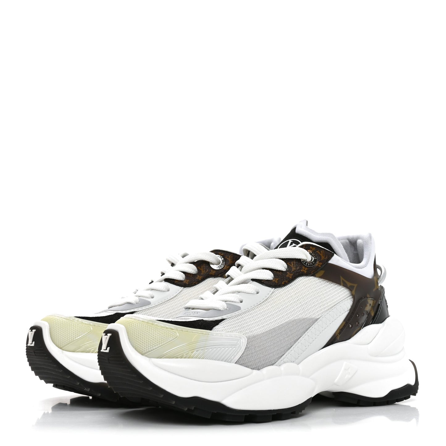 Monogram Calfskin Run 55 Sneakers 35.5 White