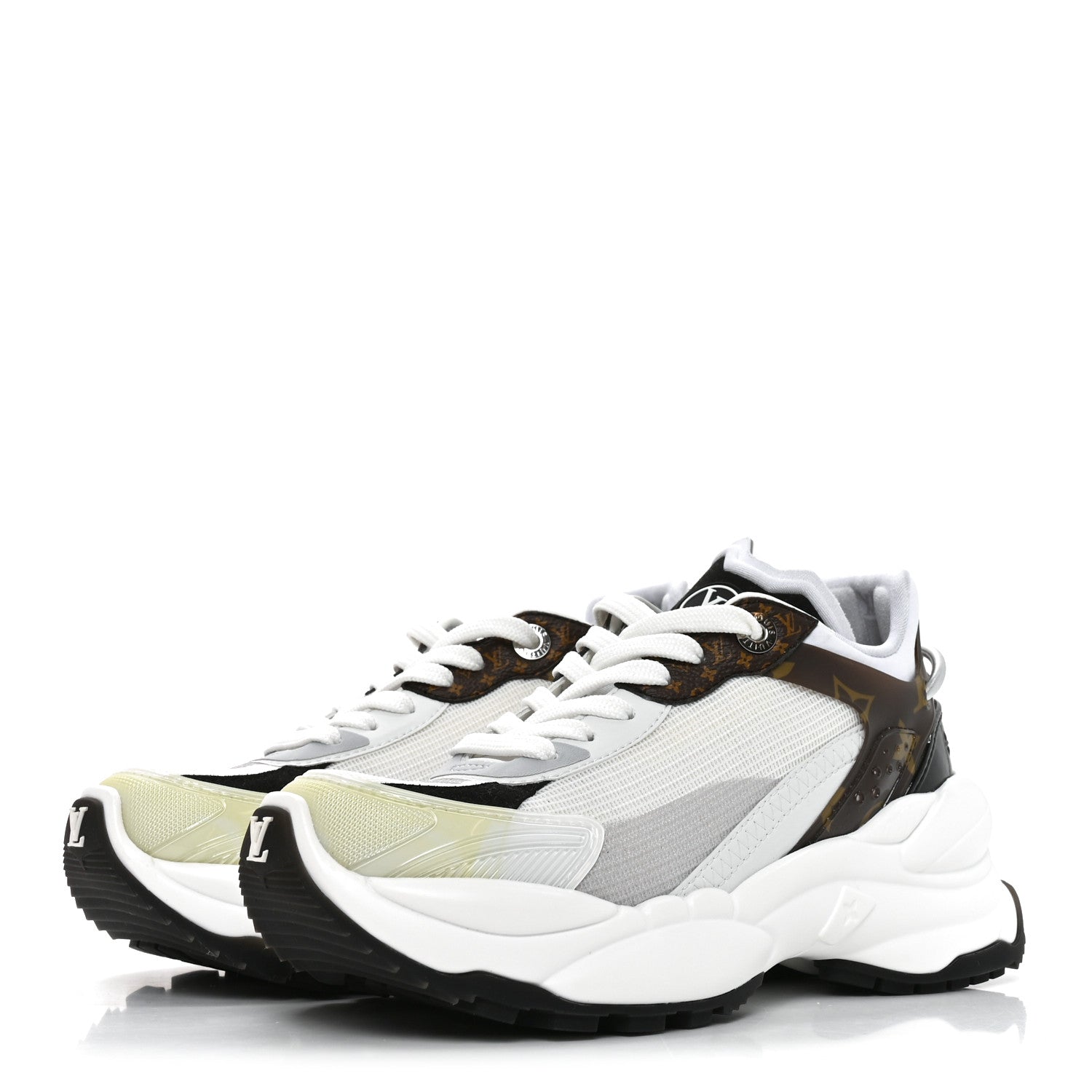 Louis Vuitton Monogram Calfskin Run 55 Sneakers 35.5 White 3 of 9