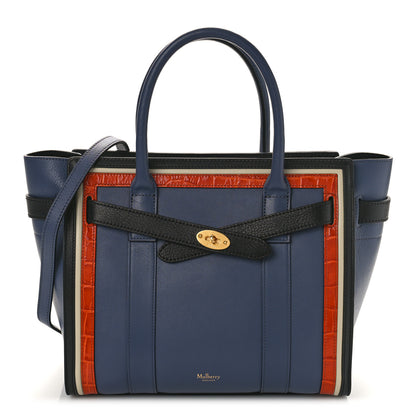 Mulberry Crocodile Embossed Calfskin Small Zipped Bayswater Blue Multicolor 1 of 8