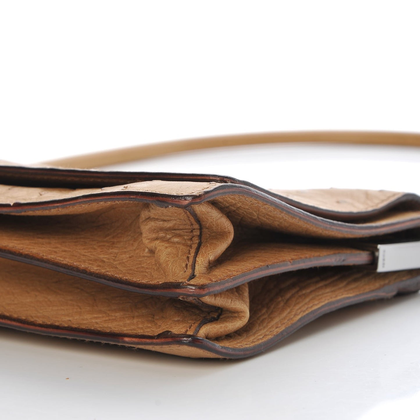 Ostrich Flap Bag Tan