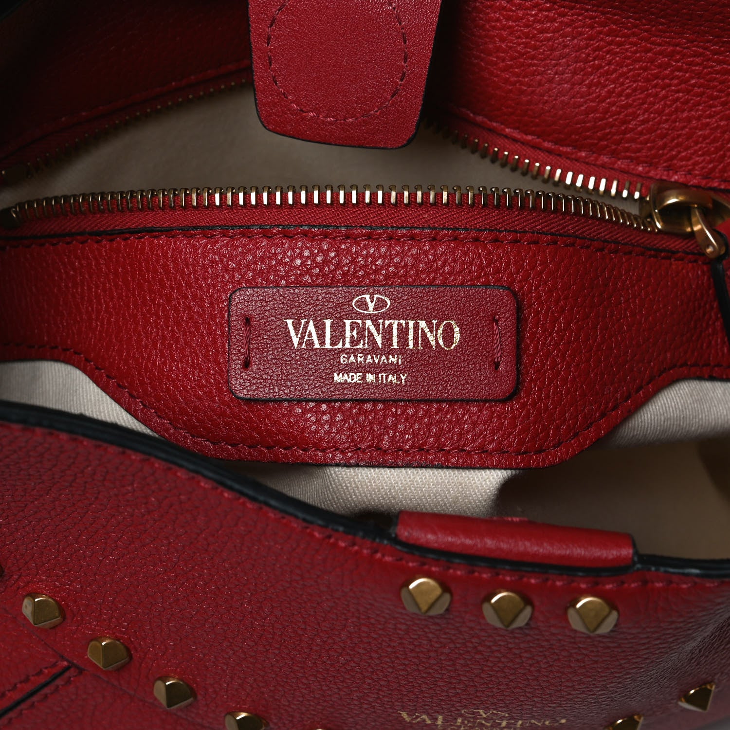 Valentino Garavani Grained Calfskin Medium Twinkle Studs Hobo Rosso Valentino 6 of 10