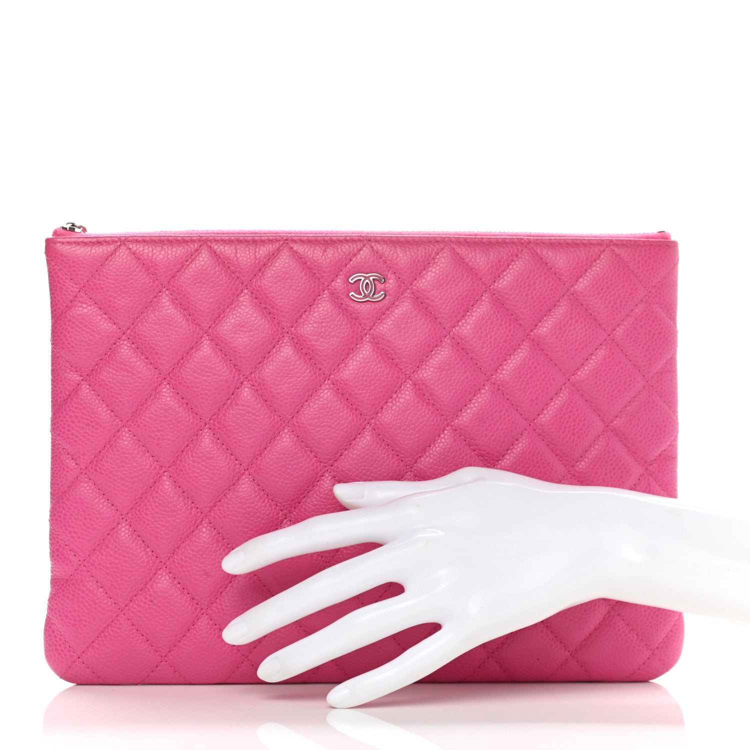 Chanel Caviar Quilted Medium Cosmetic Case Pink 2 of 7