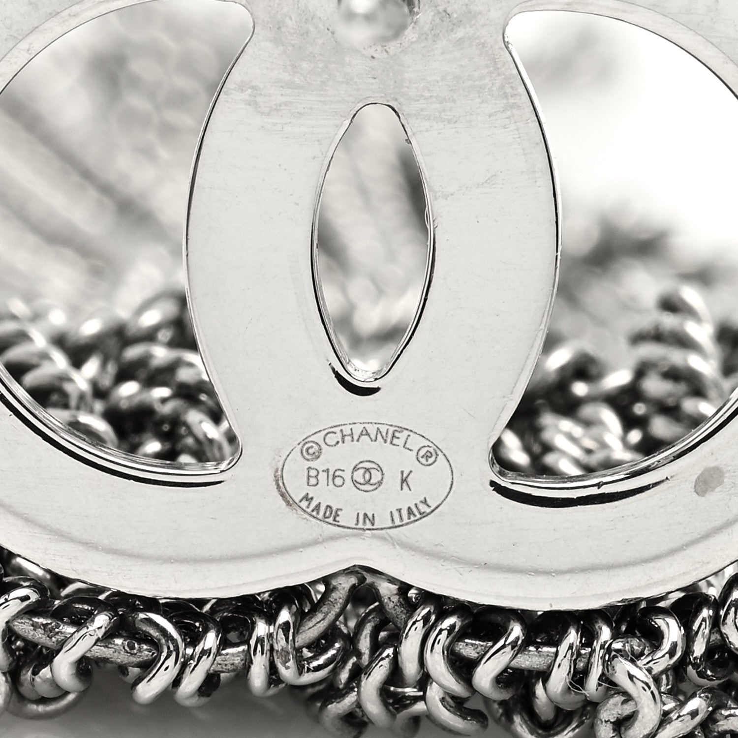 Chanel Baguette Crystal CC Chain Drop Earrings Silver 4 of 4