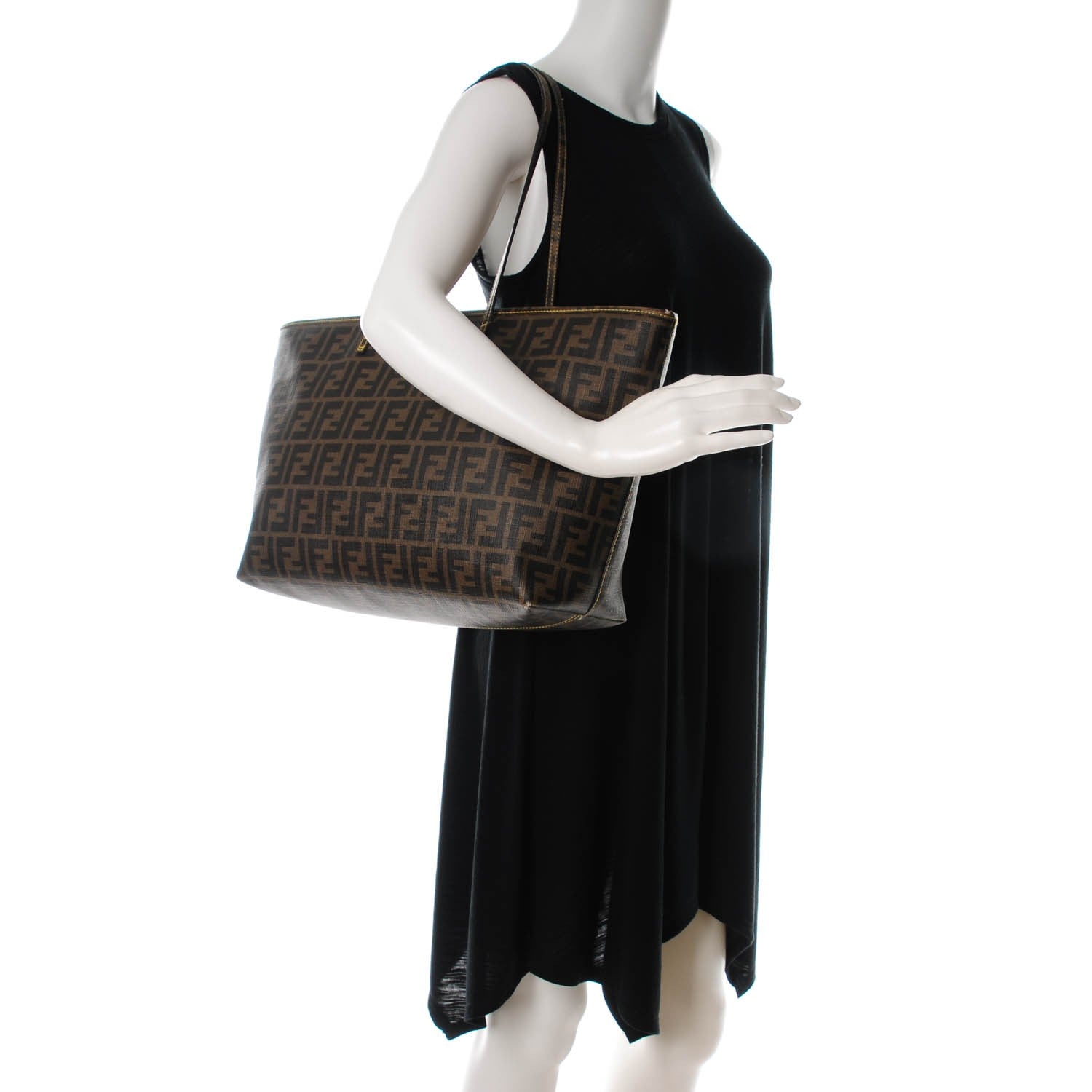Fendi Zucca Spalmati Medium Roll Tote Tobacco Giallo 2 of 16