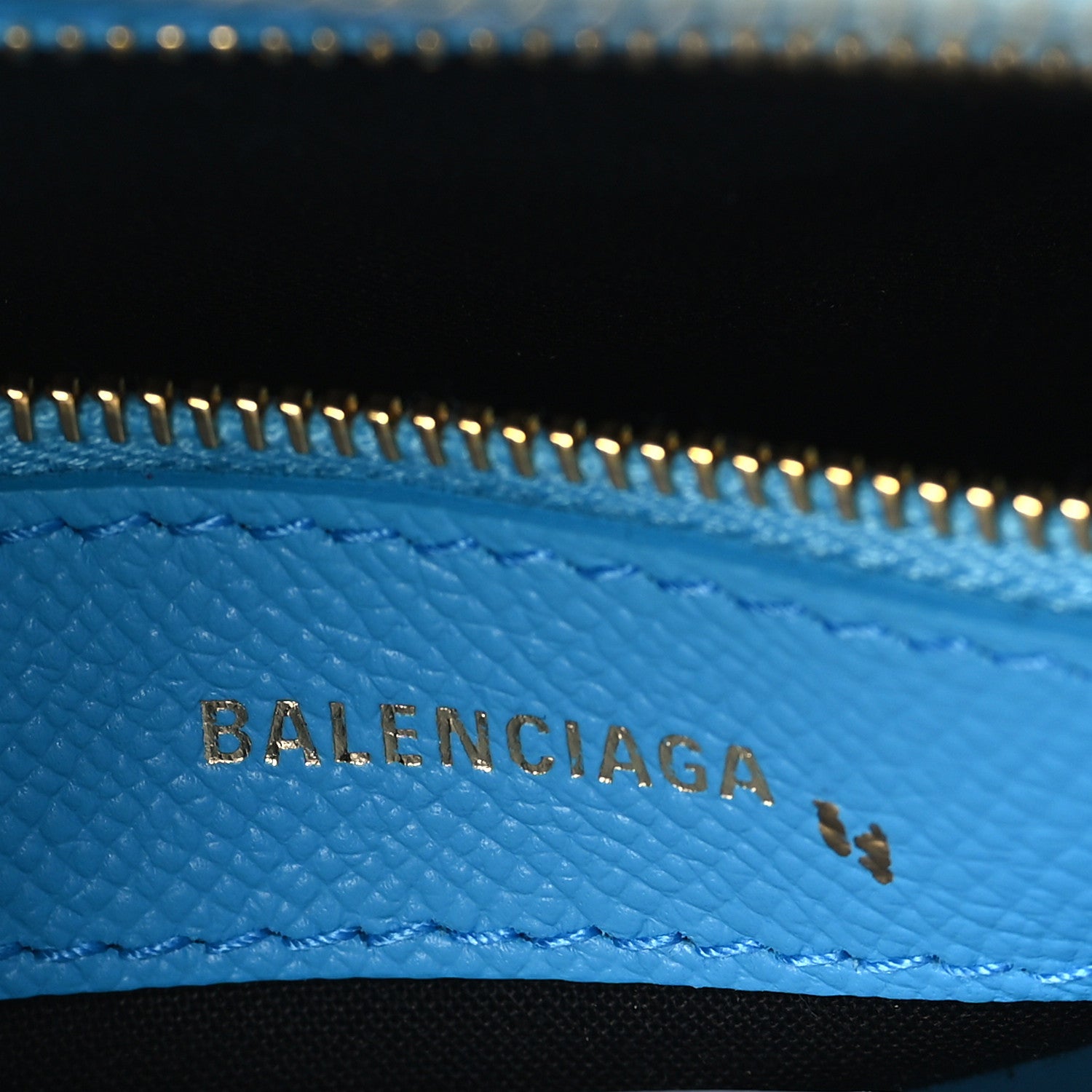 Balenciaga Signature Grained Calfskin Logo S Ville Top Handle Bag Bleu Turquoise 6 of 9