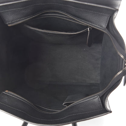 Celine Drummed Calfskin Mini Luggage Black 4 of 9