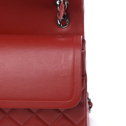 Chanel Lambskin Quilted Jumbo Double Flap Red 12 of 13