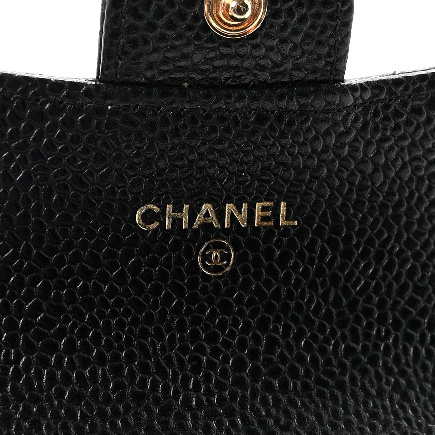 Caviar Quilted Flap Card Holder Wallet Black