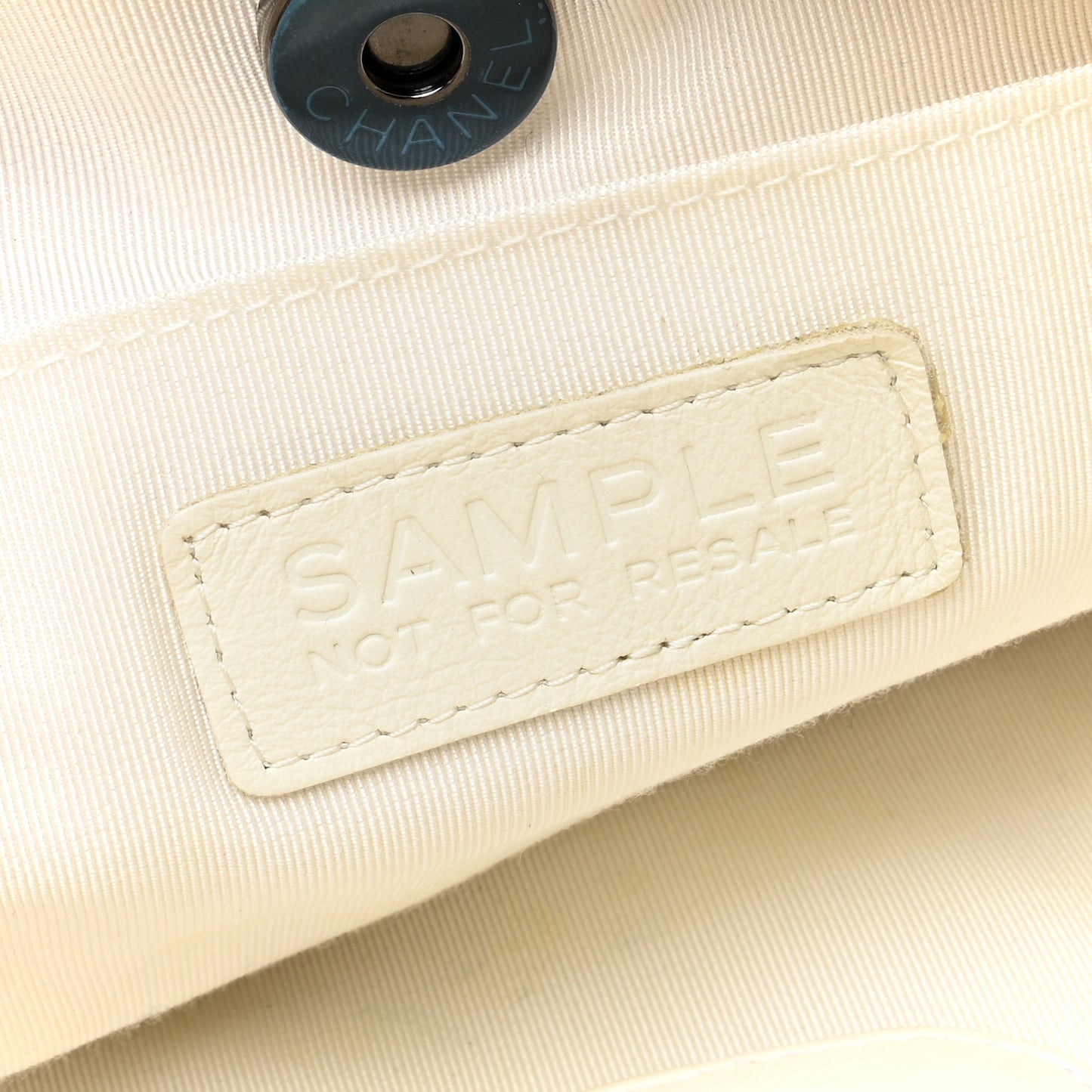 Tweed Quilted Floral Single Flap White